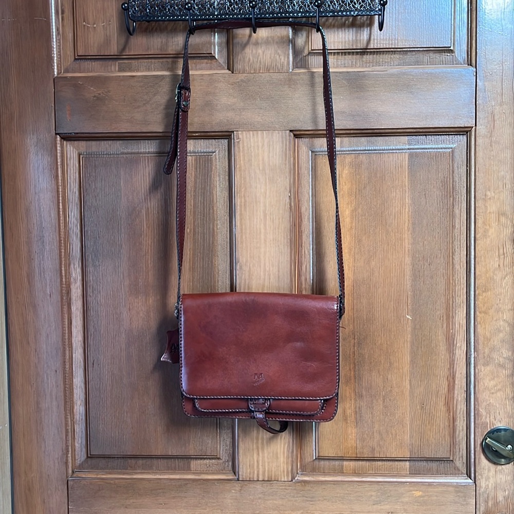 MOUFLON Vintage Genuine Leather Box Organizer Crossbody Western Handbag